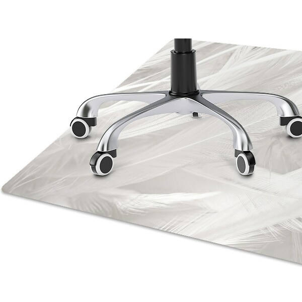 Office chair floor protector Beautiful white feathers