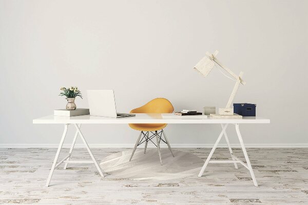 Office chair floor protector Beautiful white feathers