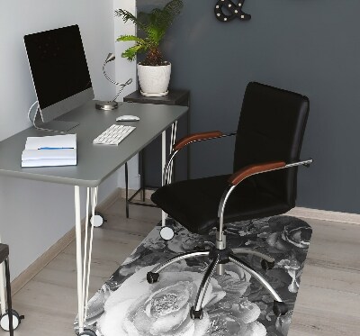 Office chair floor protector retro roses