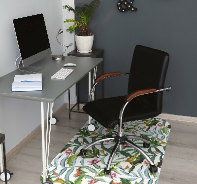 Chair mat floor panels protector Tropical flora