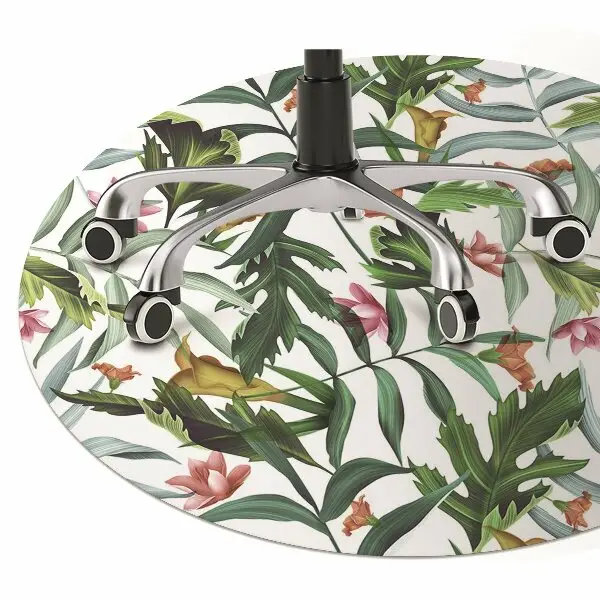 Chair mat floor panels protector Tropical flora