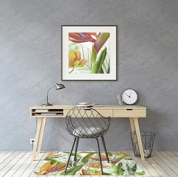 Office chair floor protector tropical plants