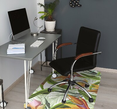 Office chair floor protector tropical plants