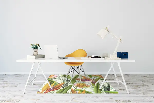 Office chair floor protector tropical plants