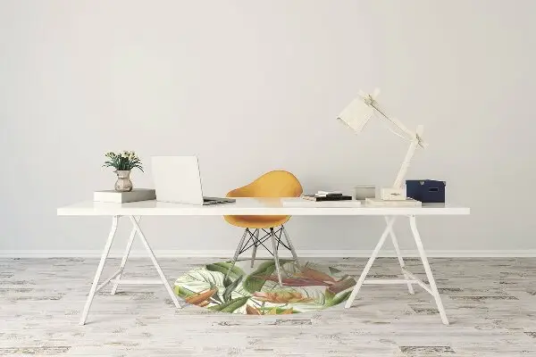 Office chair floor protector tropical plants