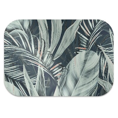 Office chair mat exotic leaves