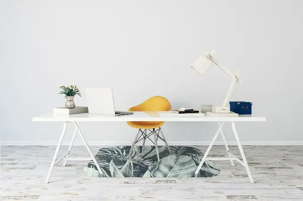 Office chair mat exotic leaves