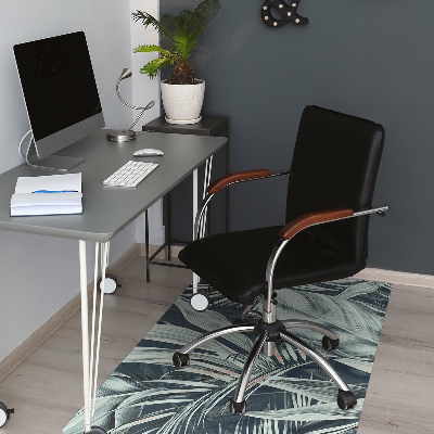 Office chair mat exotic leaves