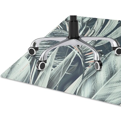 Office chair mat exotic leaves