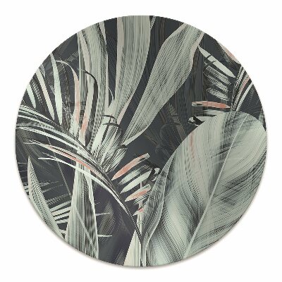 Office chair mat exotic leaves