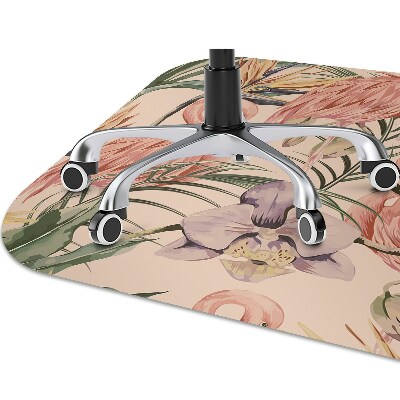 Office chair mat Flamingos