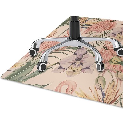 Office chair mat Flamingos