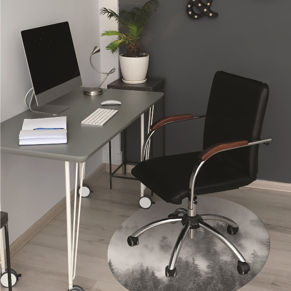 Desk chair mat misty forest