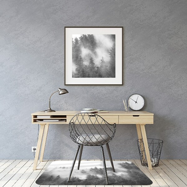 Desk chair mat misty forest