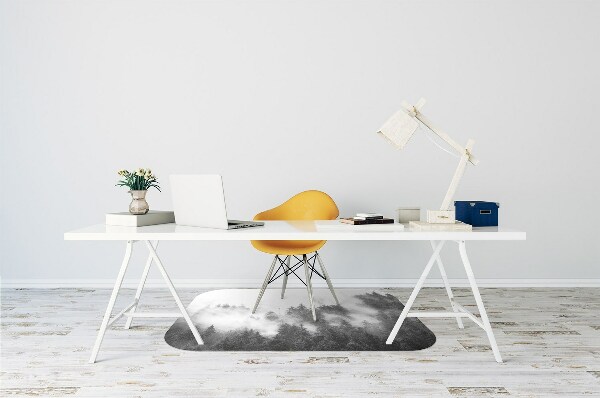 Desk chair mat misty forest