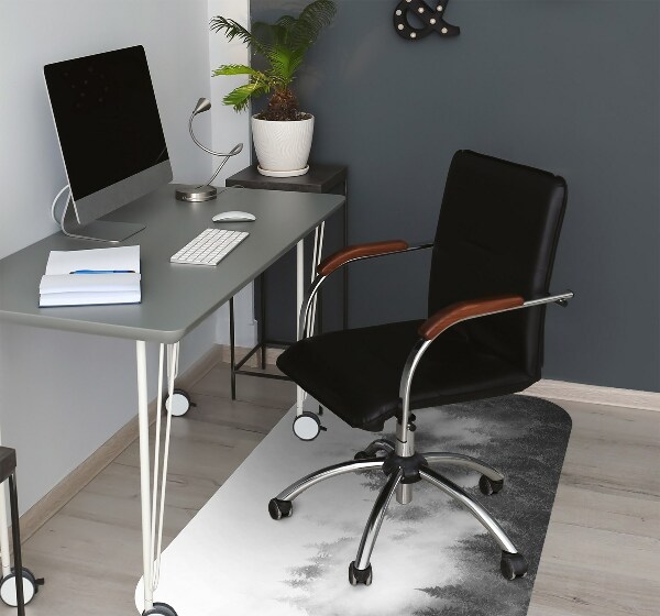 Desk chair mat misty forest