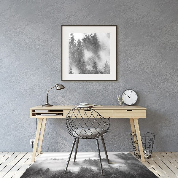 Desk chair mat misty forest