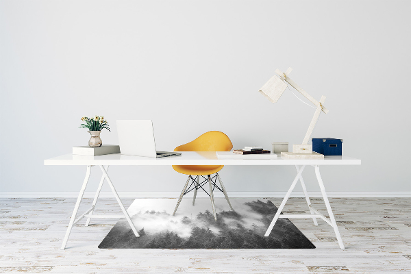 Desk chair mat misty forest