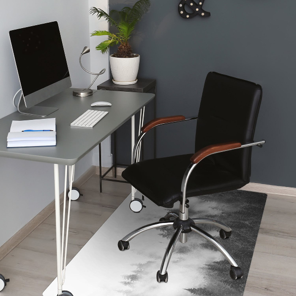 Desk chair mat misty forest
