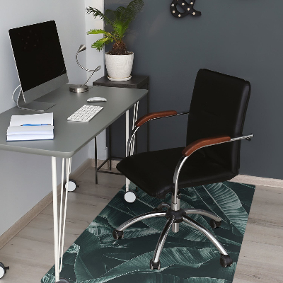 Office chair mat exotic leaves