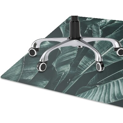 Office chair mat exotic leaves