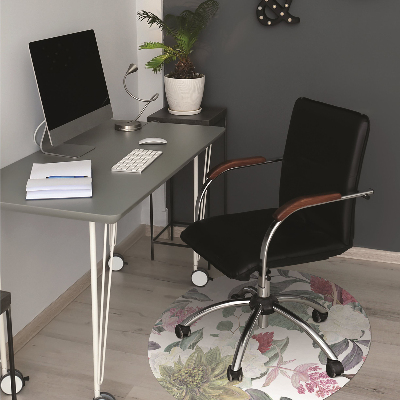 Office chair mat Colorful flowers