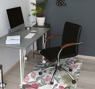 Office chair mat Colorful flowers