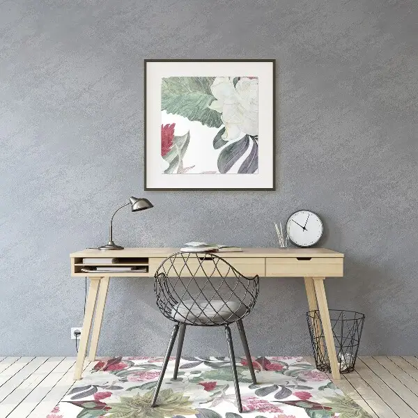 Office chair mat Colorful flowers