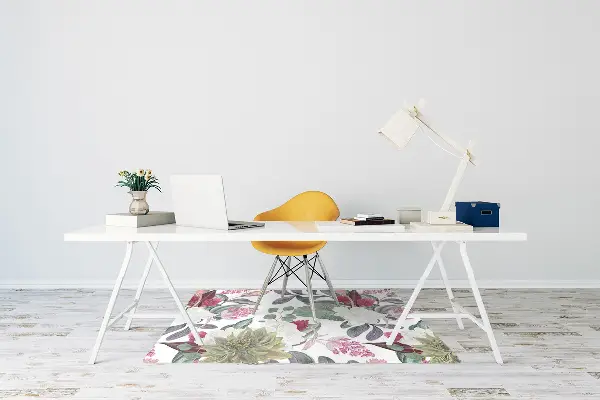 Office chair mat Colorful flowers