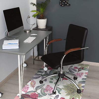 Office chair mat Colorful flowers