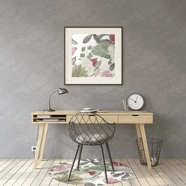 Office chair mat Colorful flowers