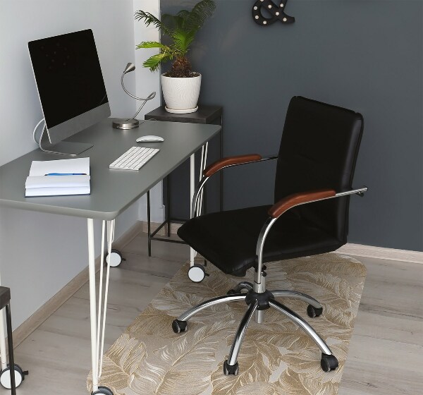 Computer chair mat golden leaves