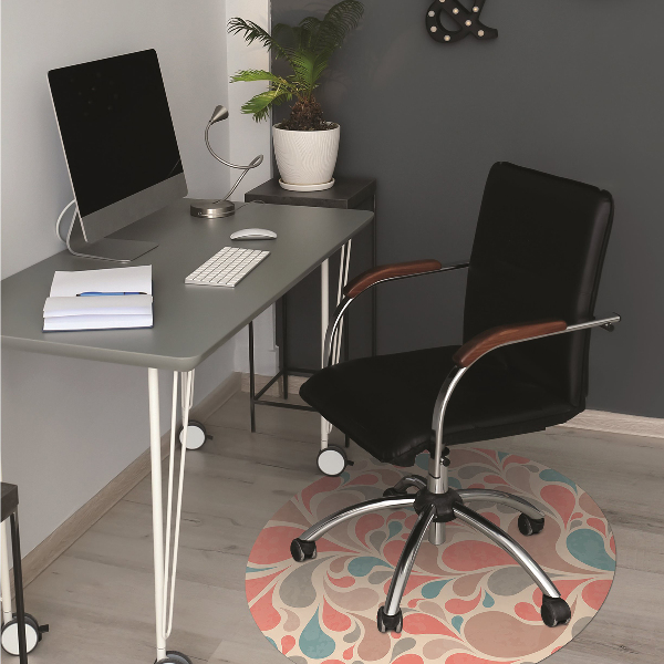 Office chair floor protector colorful teardrops