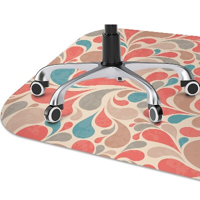 Office chair floor protector colorful teardrops