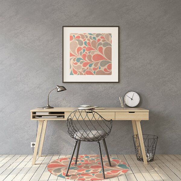 Office chair floor protector colorful teardrops