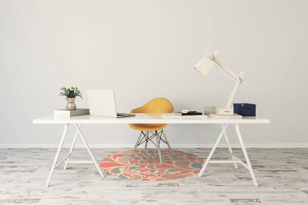 Office chair floor protector colorful teardrops