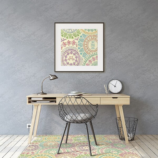 Office chair mat Moroccan pattern