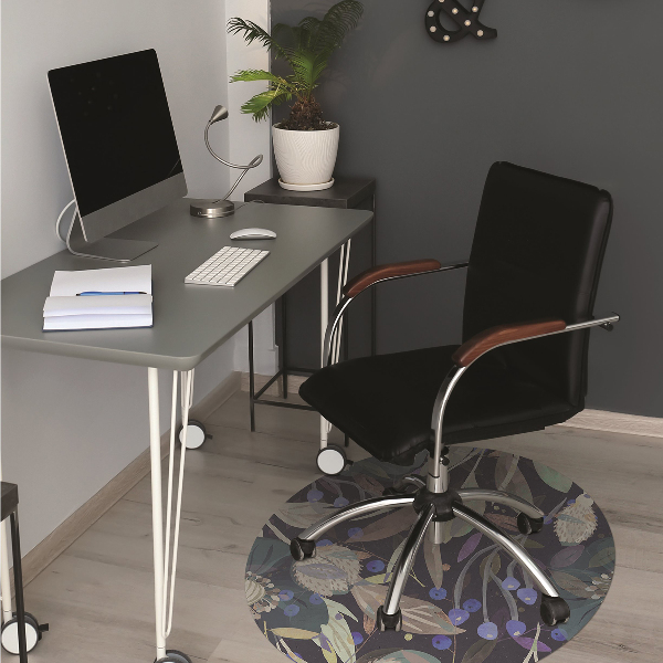 Office chair mat botanical pattern