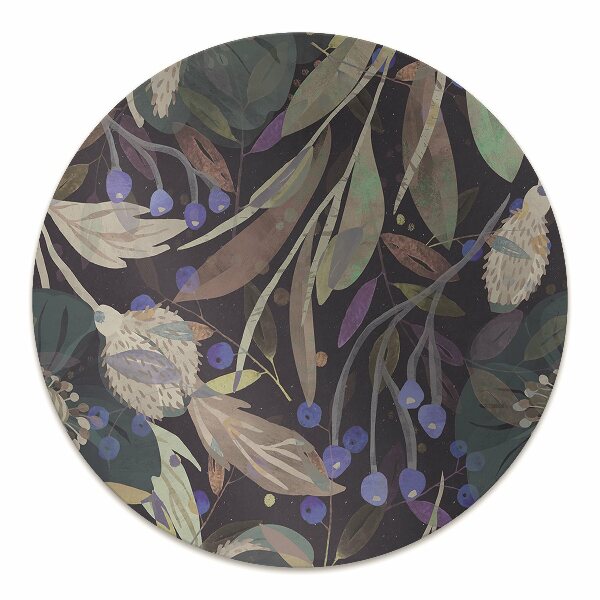 Office chair mat botanical pattern