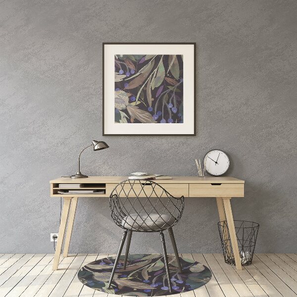 Office chair mat botanical pattern