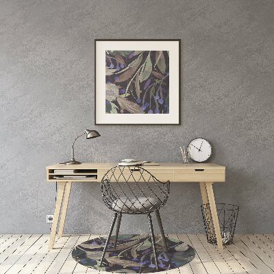 Office chair mat botanical pattern