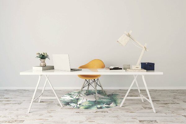 Office chair floor protector palm leaves