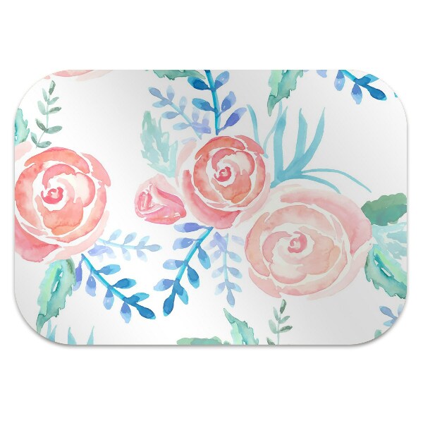 Computer chair mat bright flowers