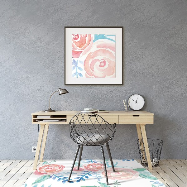 Computer chair mat bright flowers