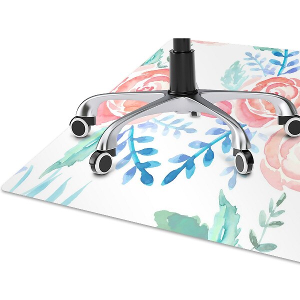 Computer chair mat bright flowers