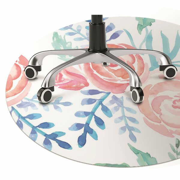 Computer chair mat bright flowers