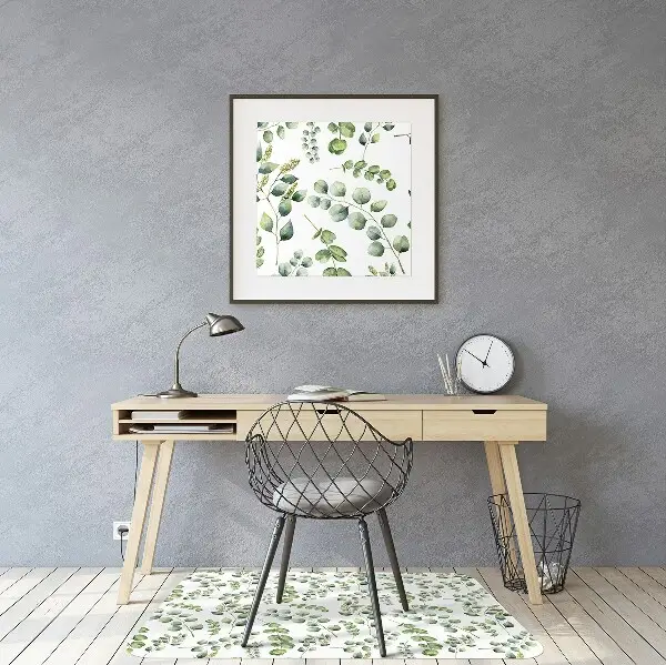 Desk chair mat eucalyptus