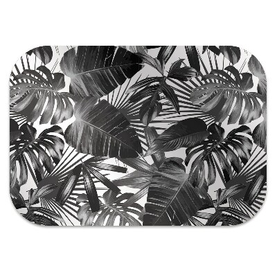 Desk chair mat dark leaves