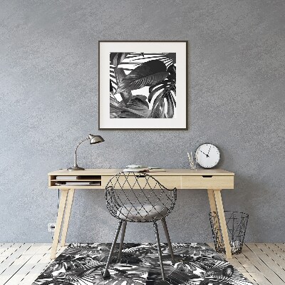 Desk chair mat dark leaves