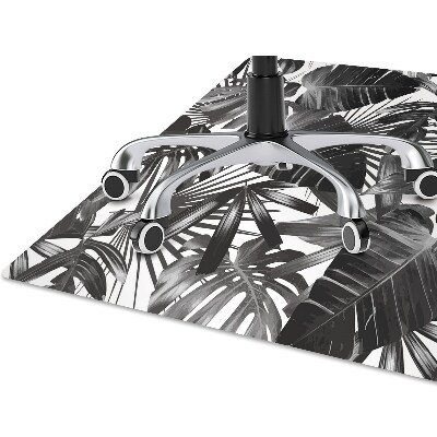 Desk chair mat dark leaves